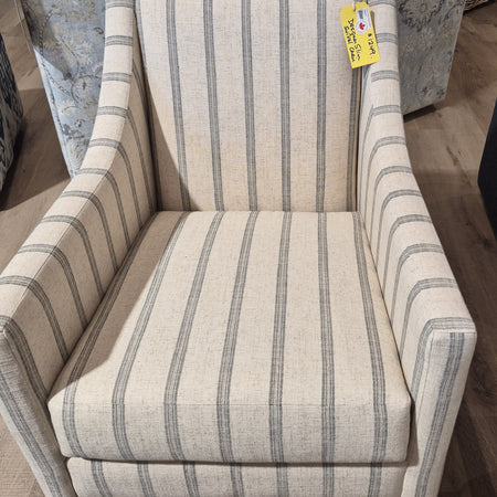 Slim Swivel Chair in Black Stripe on Cream (2 in stock)