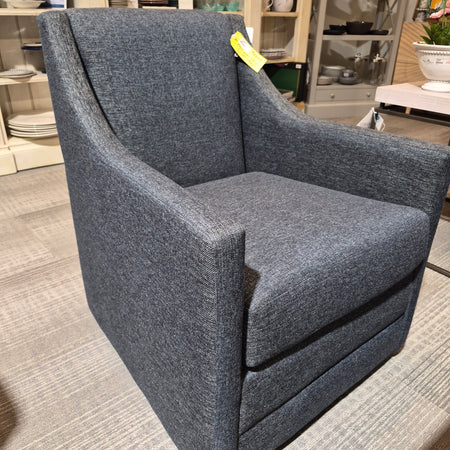 Slim Swivel Chair in Navy Fabric (2 in stock)