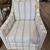 Slim Swivel Chair in Navy/Tan Stripe on Cream (2 in stock)