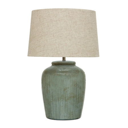 Aqua Stoneware Table Lamp (3 in stock)