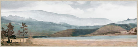 Teal Lake Framed Canvas 20" x 60"