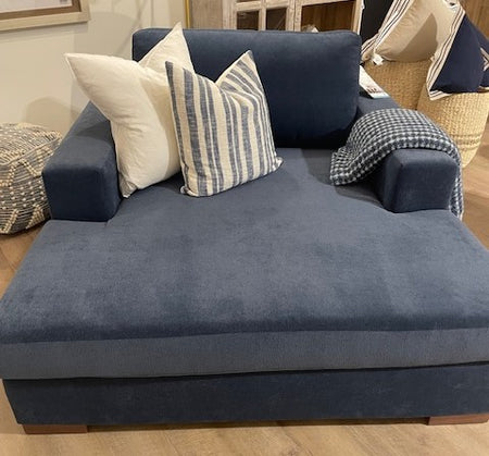 Tennyson Double Chaise in Blue Performance Fabric (1 in stock)