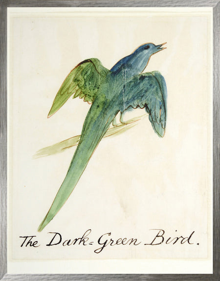 Art - The Dark Green Bird framed with glass