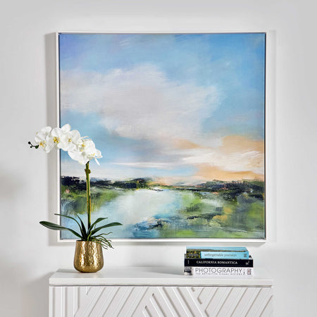 The River Glows Framed Art Canvas (1 in stock)