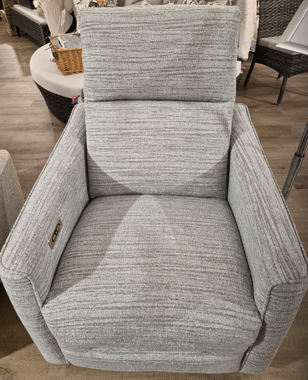 Thomas Gliding Recliner with Power Headrest and Battery Pack Blue and Cream Fabric (2 in stock)