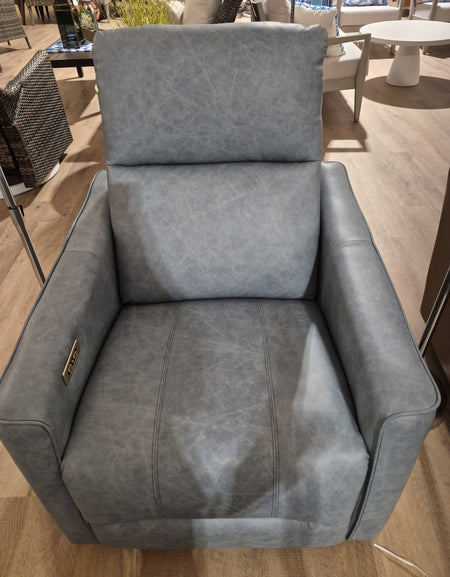 Thomas Gliding Recliner with Power Headrest and Battery Pack Pale Blue Leather (2 in stock)
