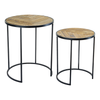 Triangle Inlay Wood/Iron Nesting Table Set (1 set in stock)