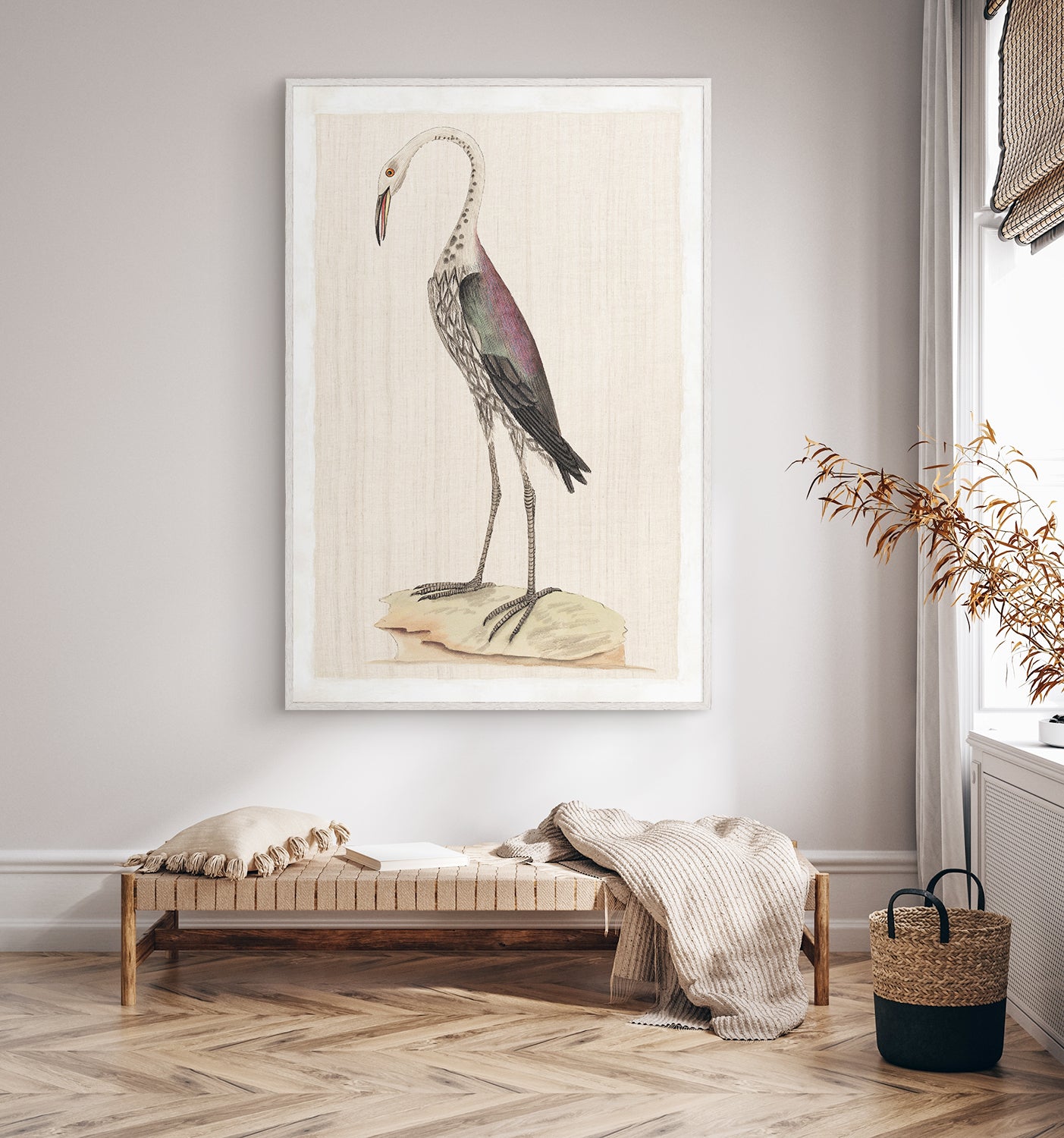 Watercolour Bird - Dark Rail c 1790 Framed with Glass (1 in stock)