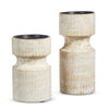 Whitewashed Wood Pillar Candleholder Large (2 in stock)