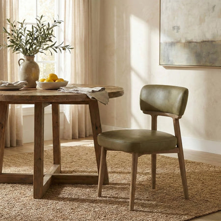 Willow Leather Dining Chair Sage Green  (2 in stock)