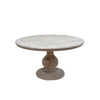 Mango 48" Round Pedestal Dining Table Antique Grey
