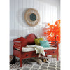 Wood Sofa Bench Antique Red with Cushion (1 in stock)