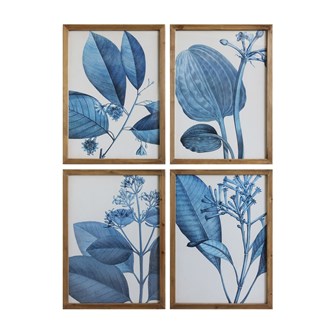 Blue Botanical Art Framed with Glass   (4 in stock)