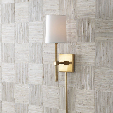 Wrap It Up Brass and Rattan 1 light Wall Sconce (2 in stock)