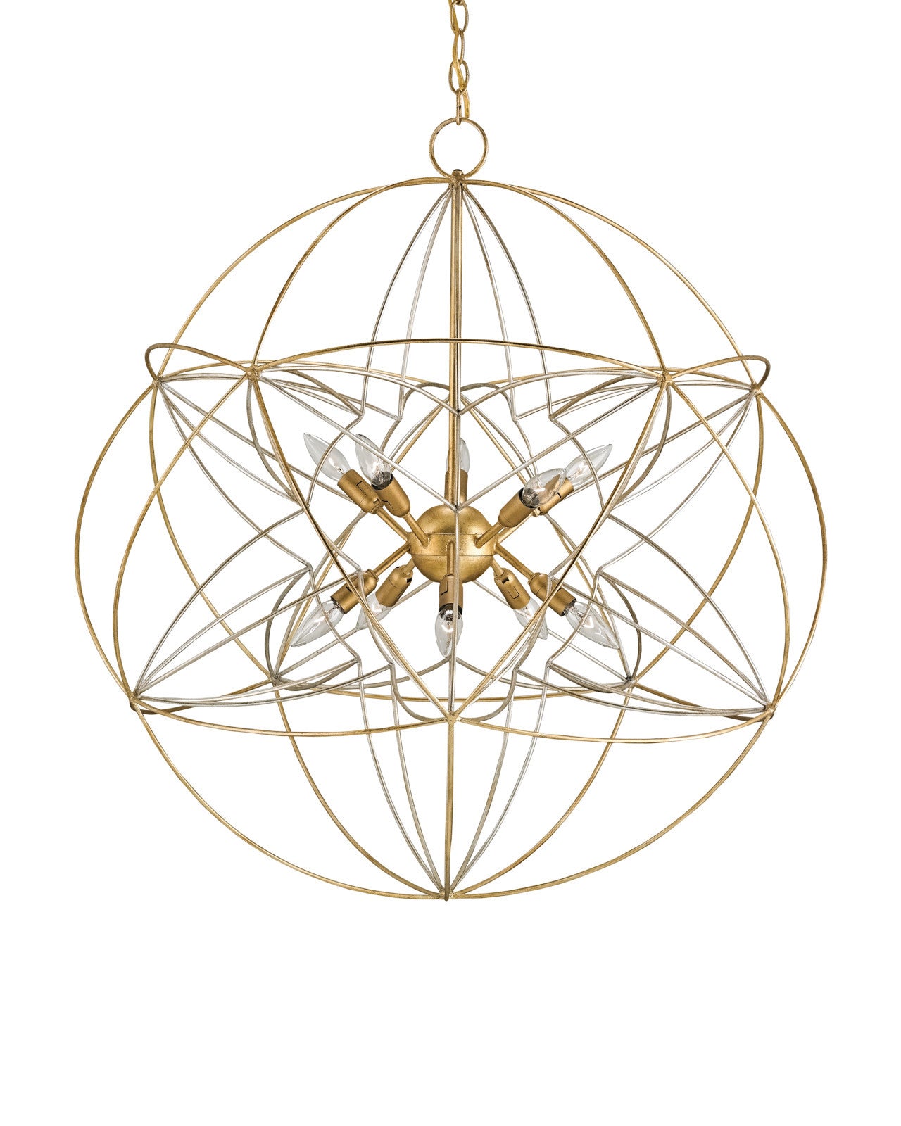 Zenda Gold Orb 8 Light Chandelier (2 in stock)