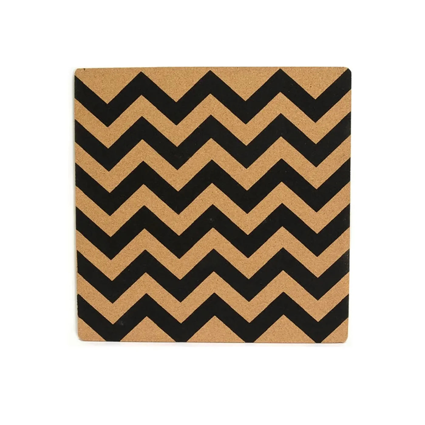 Zig Zag Black Square Cork Printed  Placemat 15"square (20 in stock)
