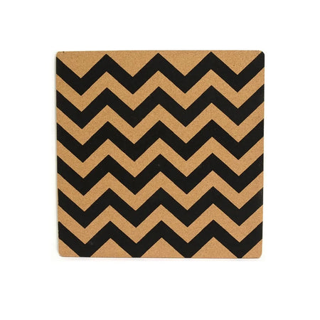 Zig Zag Black Square Cork Printed  Placemat 15"square (20 in stock)