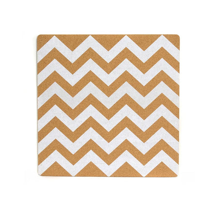 Zig Zag White Square Cork Printed  Placemat 15"square (20 in stock)