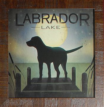 Moonrise Black Dog Framed Art