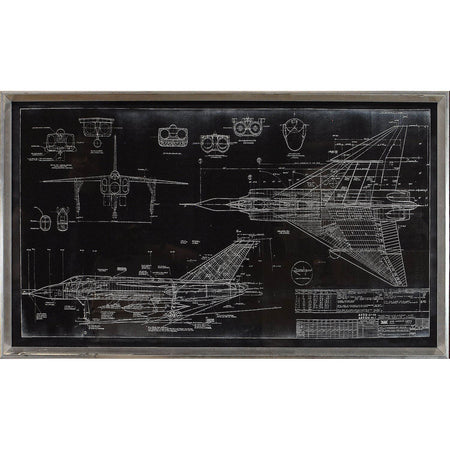 Art - Blueprint - Avro Arrow - Black framed with glass