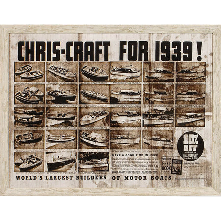 Art - Chris Craft, 1939 Framed with Glass (1 in stock)