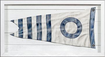 Yachting Burgee Blue Stripe Framed Art (1 in stock)