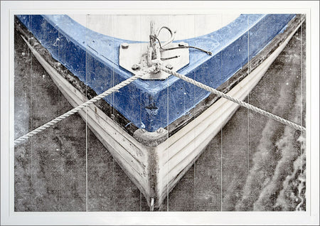 Weathered Blue Bow framed with glass (1 in stock)