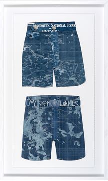Swim Cutouts 1 Navy  Framed Art