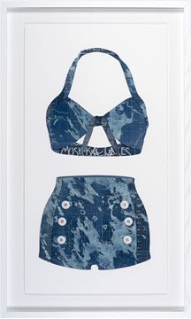 Swim Cutouts II Navy  Framed Art