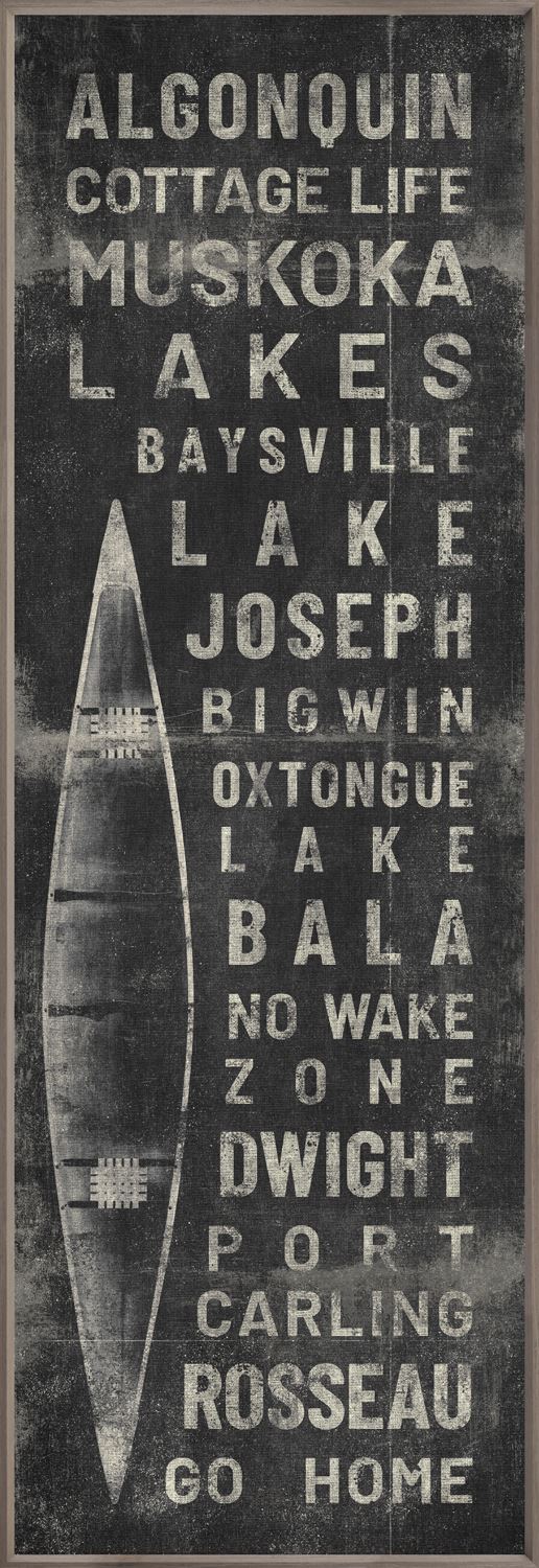 Art - Muskoka Locale Sign #11 framed with glass ( 2 in stock)