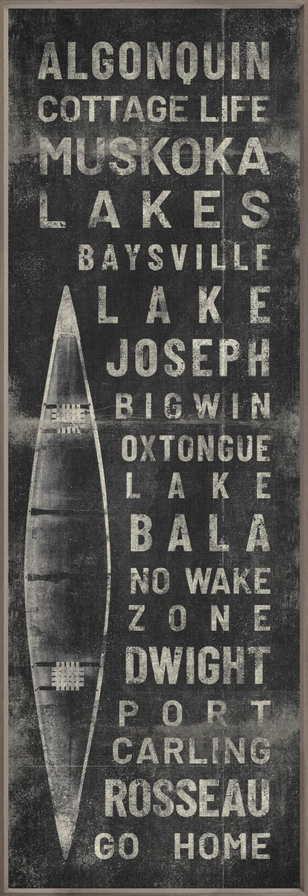 Art - Muskoka Locale Sign #11 framed with glass ( 2 in stock)