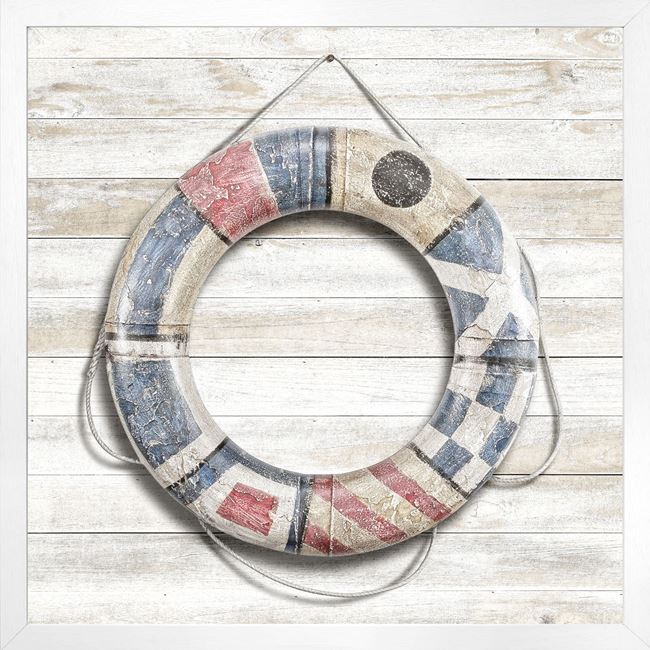 Vintage Buoy Framed Art with Glass