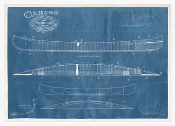 Art Peterborough Canoe Patent Framed with Glass 17 x 24