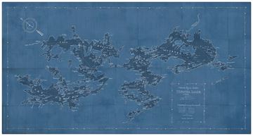 Map Motorboat Guide of Muskoka Lakes Framed With Glass 18x 34