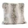 Luxury Faux Fur Cushion 24" Tundra Wolf (2 in stock)