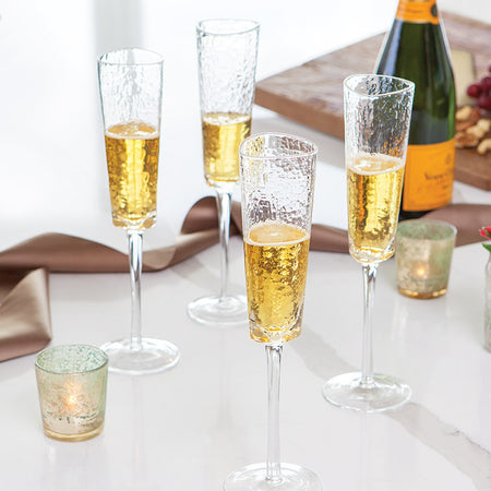 Serapha Organic Angled Artisan Glass Flutes  (qty of 2  in stock)