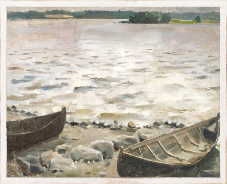 Art  - Boats On The Beach C. 1884 Large Northern Collection Framed (1 in stock)