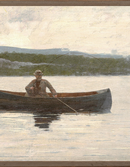 Art  - Playing A Fish C. 1875 Large Northern Collection Framed (2 in stock)