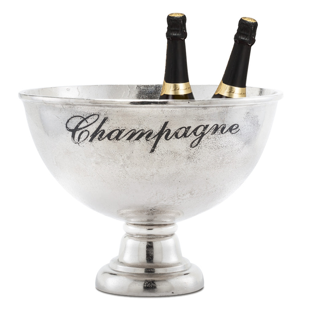 Large Champagne Bowl Aluminum Nickel Plated