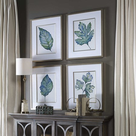 Spring Leaves framed prints S/4  (qty of 1 set in stock)
