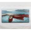 5 Red Canoes At Dock - Hand Painted On Wood (1 in stock)