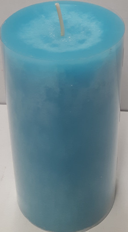 Turquoise Pillar 5" Candle  Burn time of 59 hours  (qty of 3 in stock)