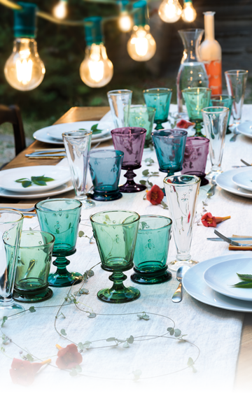 Colored Bee Tumbler Emerald Glassware set of 6 (3 sets in stock)