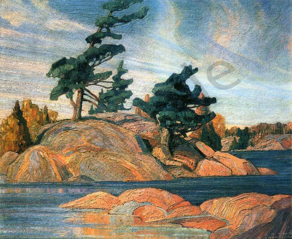 Carmichael's Island in Georgian Bay 38" Art Canvas