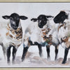 Art- "Moutons" Hand Painted Canvas Whitewash Frame