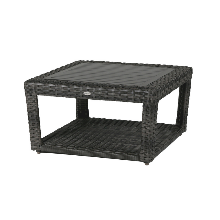 Portfino/St Martin Square Coffee Table with Clear Glass Fossil Grey (qty of 11 left)