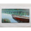 Red Boat On Lake - Hand Painted On Canvas (qty of 1 in stock)