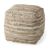 Aadhya Taupe & Silver Pouf 16" (2 in stock)