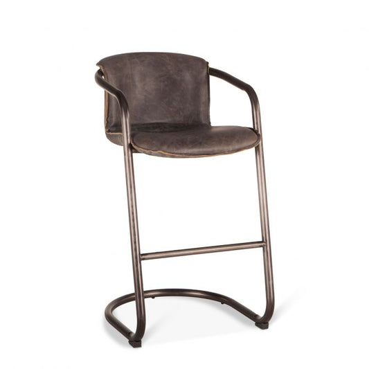 Aberdeen Leather Counter Stool Ebony