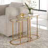 Antique Brass and Glass Nesting Table set of 2